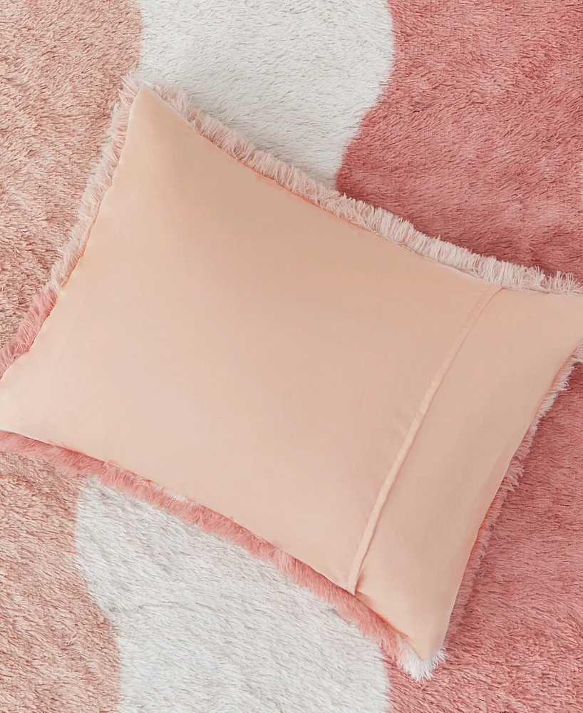 Intelligent Design Cassie Ombre Shaggy Faux Fur 3 Piece Comforter Set, Full/Queen