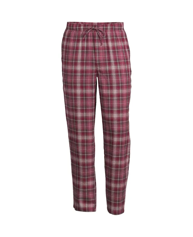 Lands' End Women's Tall Pajama Set Knit Long Sleeve T-Shirt and Flannel  Pants - Macy's