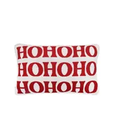 C&F Home 14" x 22" Ho Ho Ho Reversible Knitted Christmas Throw Pillow