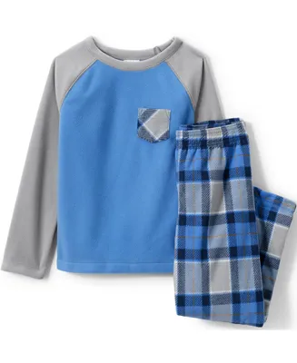 Lands' End Kids Girls Long Sleeve Pocket Fleece Pajama Set