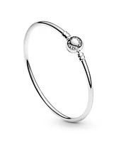 Pandora Moments Sterling Silver Clasp Closure Bangle Bracelet