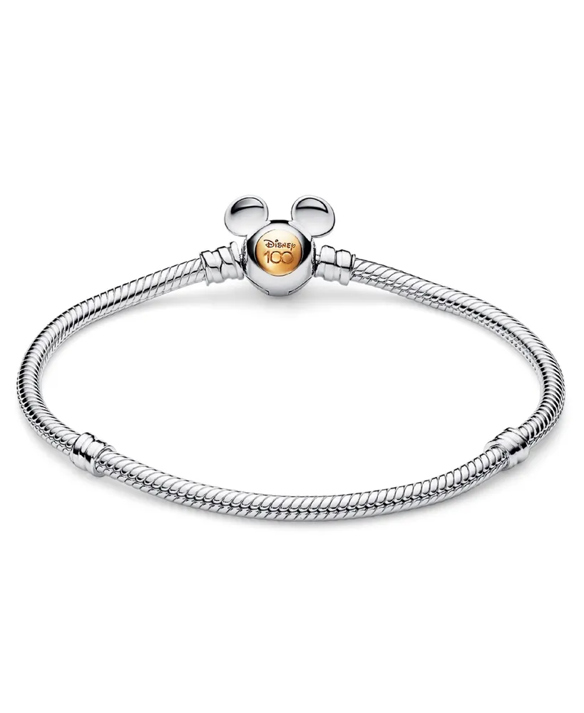 Pandora Moments Sterling Silver and 14K Gold-Plated Disney 100th Anniversary Snake Chain Bracelet