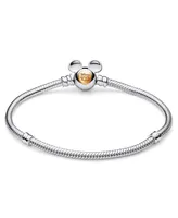 Pandora Moments Sterling Silver and 14K Gold-Plated Disney 100th Anniversary Snake Chain Bracelet