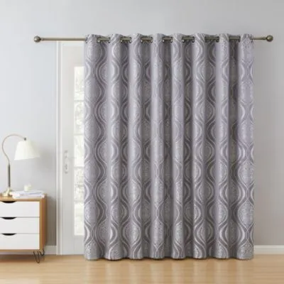 Hlc.Me Montero Damask 100 Complete Full Blackout Thermal Insulated Extra Wide Grommet Curtain Panel For Sliding Glass Patio Door Energy Savings Soundproof