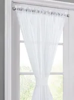 Hlc.me Sheer Voile French Door Patio Sidelight Window Treatment Curtain Panels with Tieback for Kitchen