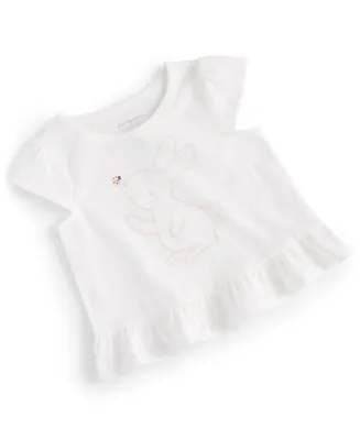 First Impressions Baby Girls Bunny Ruffle T Shirt, Created for Macy's