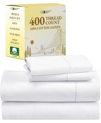 Soft Cotton Sheet Set 400 Thread Count 100 Cotton Sateen