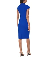 Calvin Klein Women's V-Neck Cap Sleeve Sheath Dress