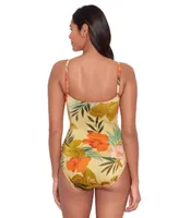 Lauren Ralph Lauren Printed Surplice Tankini Top Bottoms