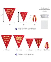 Lunar New Year - Diy 2024 Year of the Dragon Party - Triangle Banner - 30 Pieces
