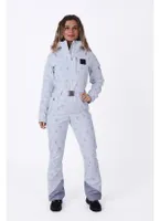 Women's White Oosc Print Chic Ski Suit