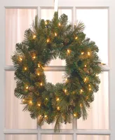 National Tree Company 24" Carolina Pine Wreath with 50 Battery Operated Led Lights