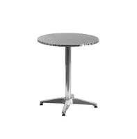 23.5'' Round Aluminum Indoor-Outdoor Table With Base