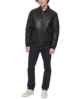 Tommy Hilfiger Men's Faux-Leather Bomber Jacket