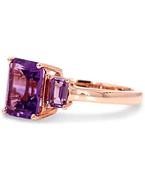 Amethyst (2-1/2 ct. t.w.) & Pink Amethyst (1/2 ct. t.w.) Ring in Rose Gold-Plated Sterling Silver (Also in Blue Topaz/Sapphire)