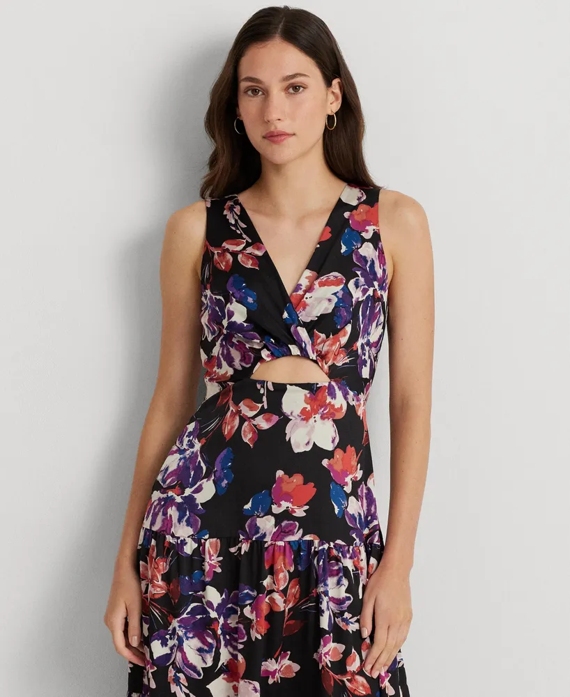 Lauren Ralph Lauren Women's Floral Twist-Front Mousseline Dress
