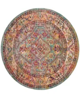 Safavieh Crystal CRS507 Light Blue and Orange 7' x 7' Round Area Rug