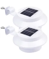 2pcs 3 Led Solar Power Light Security Garden Doorway Lamp with Bracket Outdoor Lighting