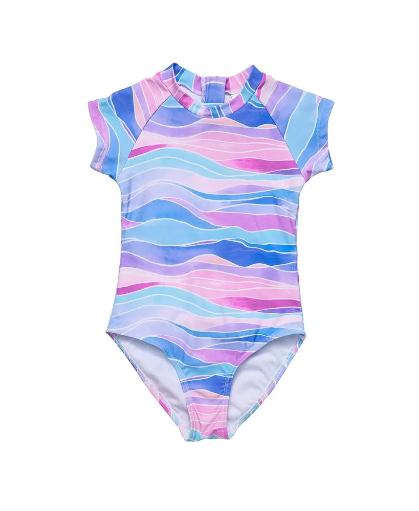 Toddler, Child Girls Water Hues Ss Surf Suit