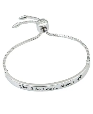 Harry Potter Snape's Love Always Bar Lariat Bracelet, Silver Plated - 8.5"