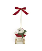 Spode Christmas Tree Teddy Bear Ornaments, Set of 2