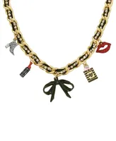 Betsey Johnson Faux Stone Going All Out Charm Necklace