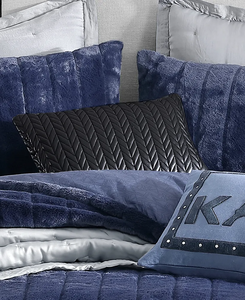 Karl Lagerfeld Paris Chevron Quilted Decorative Pillow, 18" x 12"