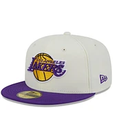 Men's New Era x Staple Cream, Purple Los Angeles Lakers Nba Two-Tone 59FIFTY Fitted Hat