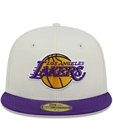 Men's New Era x Staple Cream, Purple Los Angeles Lakers Nba Two-Tone 59FIFTY Fitted Hat