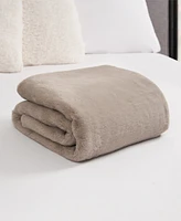 Lucky Brand Solid Mink Faux Fur Throw, 50" x 70"