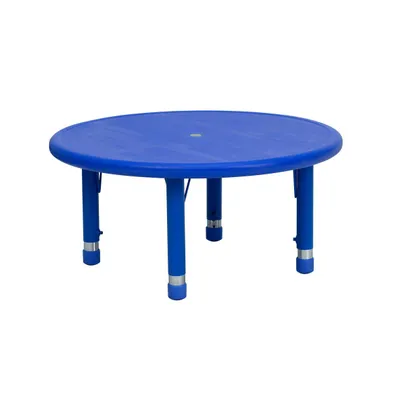 Emma+Oliver 33" Round Plastic Height Adjustable Activity Table