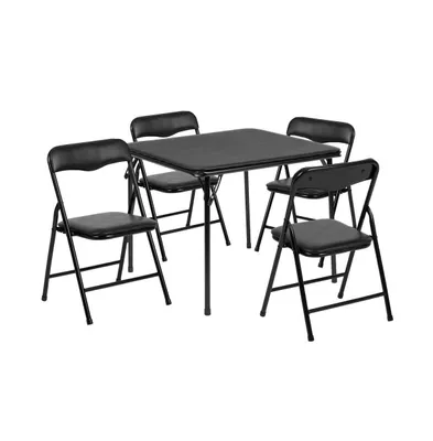 Emma+Oliver Kids 5 Piece Folding Table And Chair Set - Activity