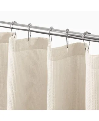 mDesign Cotton Waffle Knit Shower Curtain, Spa Quality - 72" x 84