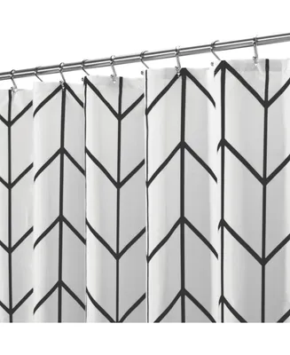 mDesign Fabric Herringbone Chevron Print Shower Curtain, 72" x 72"