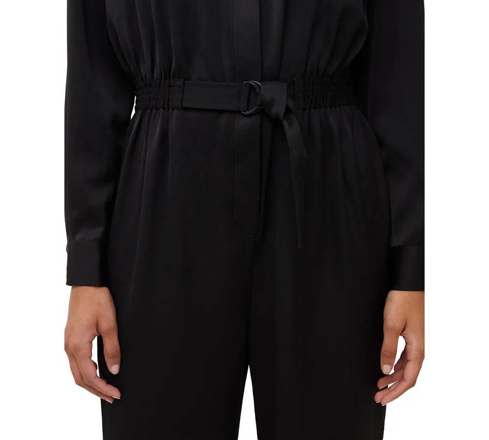 French Connection Women's Enid Long-Sleeve Crepe Jumpsuit