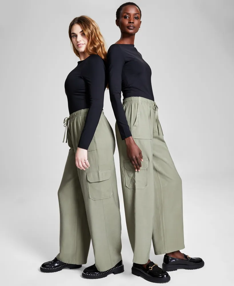 And Now This Women's Drawstring-Waist Cargo Pants, Created for Macy's