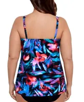 Miraclesuit Plus Size Fuego Flora Mirage Tankini Top Swim Bottoms