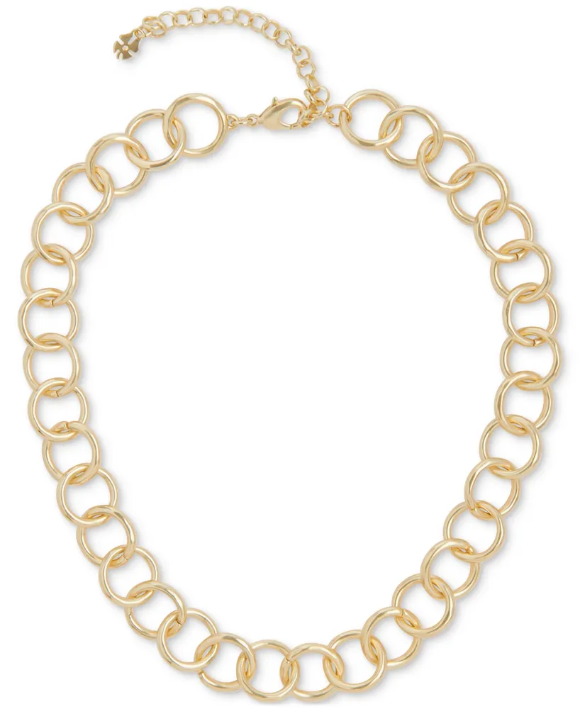 Lucky Brand Gold-Tone Chain Link Collar Necklace, 16" + 3" extender