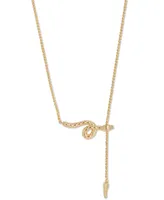 Lucky Brand Gold-Tone Snake 24" Adjustable Lariat Necklace