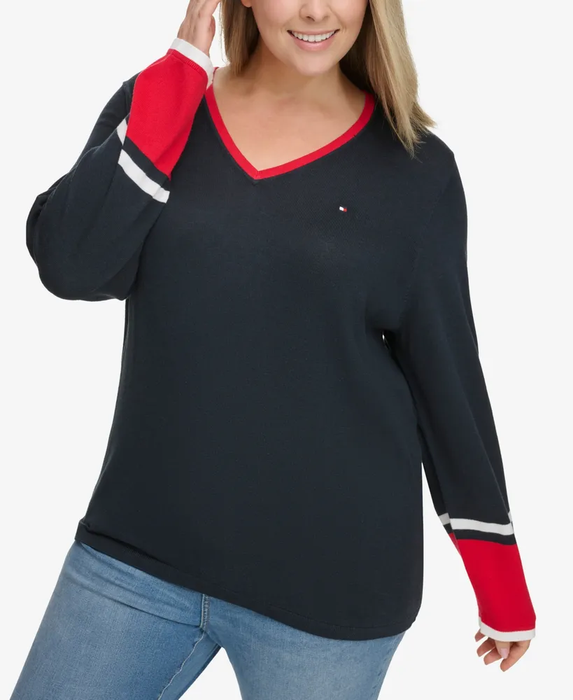 Tommy Hilfiger Plus Size Ivy Cotton Long-Sleeve Sweater