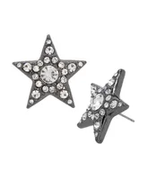 Betsey Johnson Faux Stone Pave Star Button Earrings