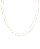 And Now This Silver-Plated and 18K Gold-Plated Zigzag Double Strand Chain Necklace