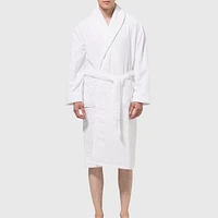 Alpine Swiss Mens Luxury Waffle Knit Cotton Bathrobe Shawl Collar Hotel Spa Robe