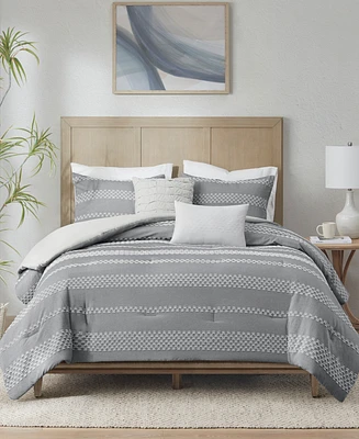 Madison Park Drew Clipped Jacquard 5-Pc. Comforter Set, King/California King