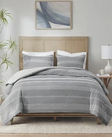 Closeout! Madison Park Drew 3-Pc. Clipped Jacquard Duvet Cover Set