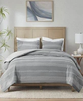 Closeout Madison Park Drew 3 Pc. Clipped Jacquard Duvet Cover Set