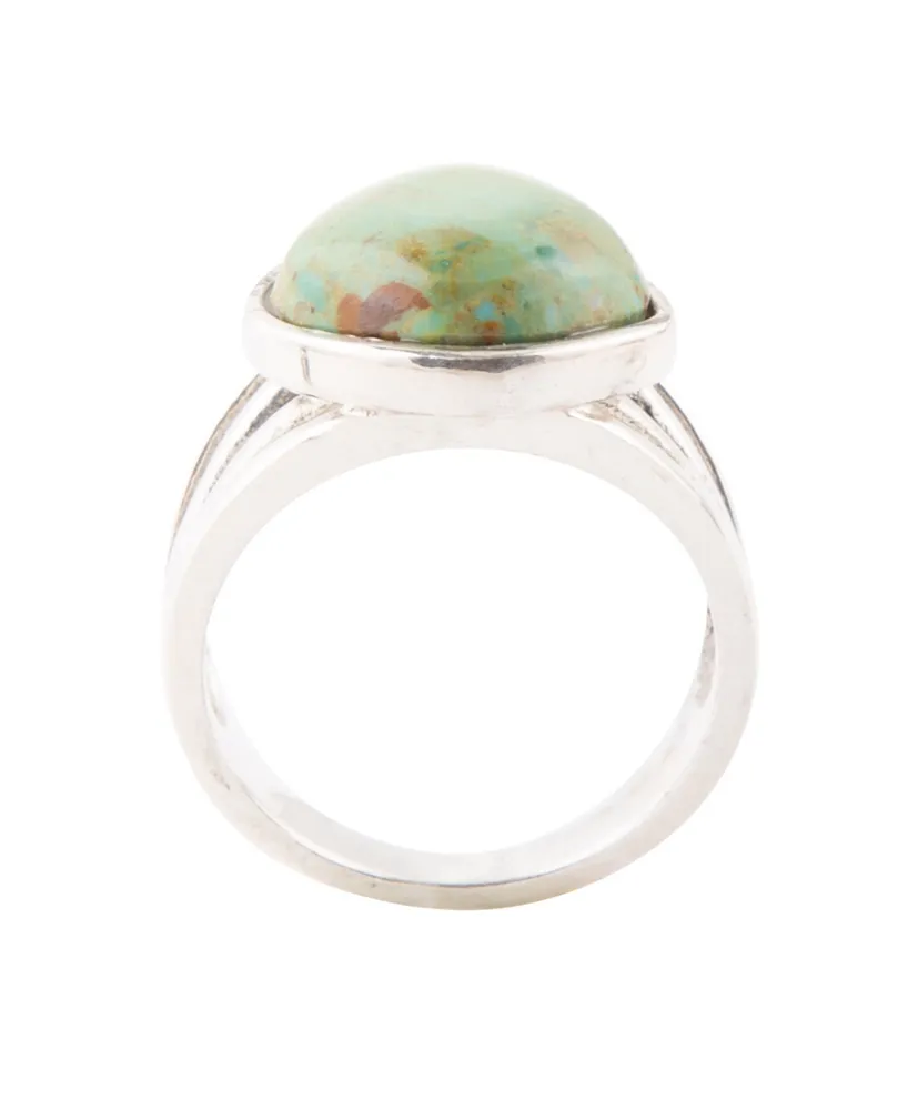 Barse Classy Genuine Turquoise and Sterling Silver Abstract Ring