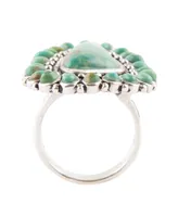 Barse Sedona Genuine Turquoise Abstract Band Ring