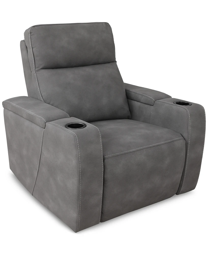 Greymel 37" Zero Gravity Fabric Chair with Power Headrest, Created for Macy's