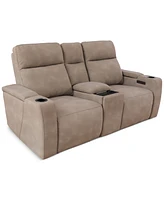 Greymel 74" Zero Gravity Fabric Loveseat with Console and Power Headrests, Created for Macy's